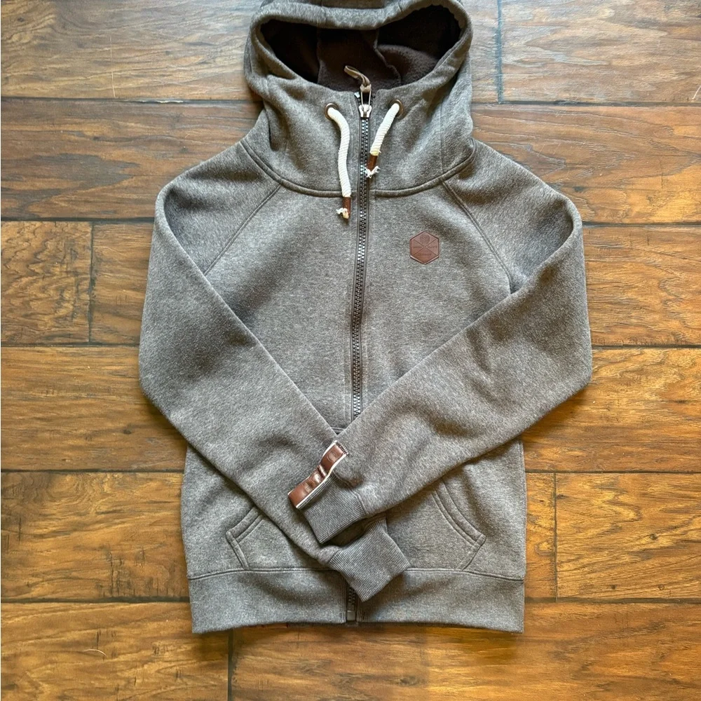 Cinch Brown Cowl Neck Hoodie - Picture 1 of 4